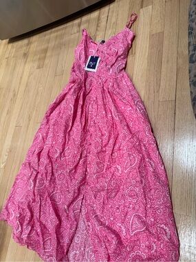 Roller Rabbit Pink Paisley Spaghetti Strap Maxi Dress